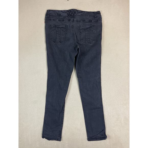 Tripp Nyc Jeans Womens 14R Black Skinny Slim Mid Rise Stretch Denim Punk Metal - Picture 9 of 10